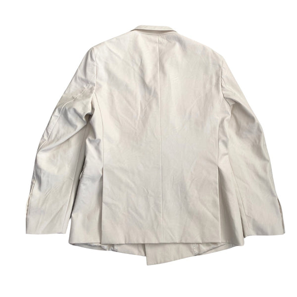 FAMILY FIRST Double Breasted Blazer Cream Faux Leather SIZE XL - New