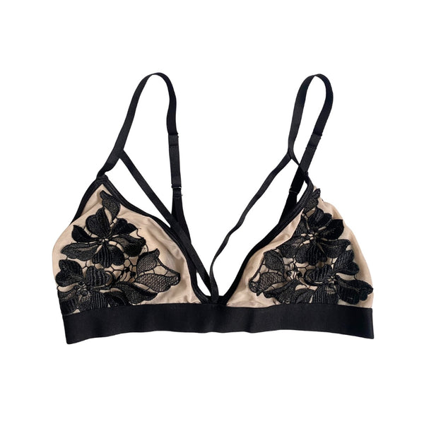 Floral Appliqué Bralet Nude SIZE 14-16 - New