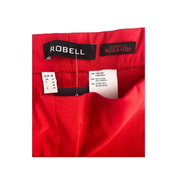 Robell Ruched Capri Pants Red SIZE 14