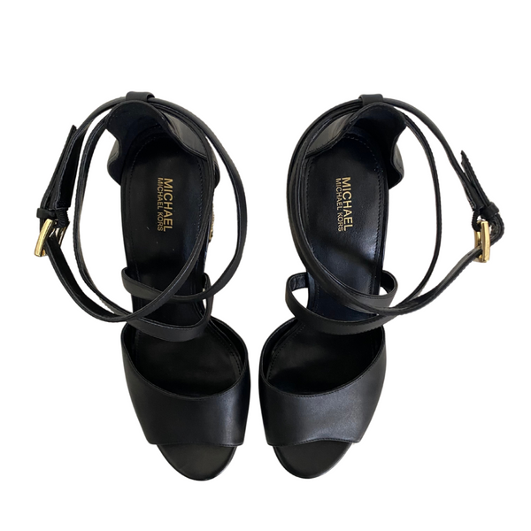 MICHAEL KORS Platform Sandal Black SIZE 40.5