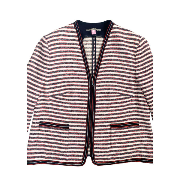 Basler Stripe Blazer Navy Red SIZE 20 - Preloved