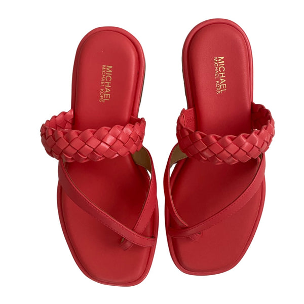 MICHAEL KORS Alba Flat Sandals Coral - New