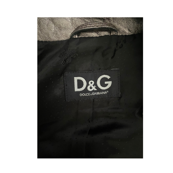 D&G Leather Jacket Metallic SIZE 8