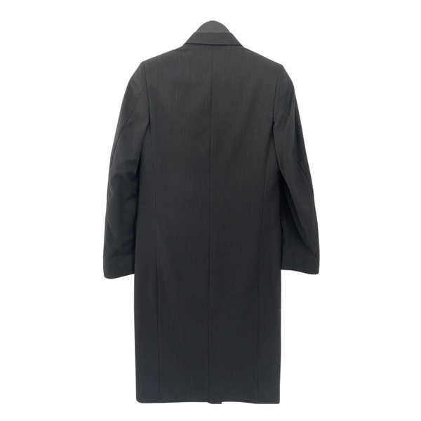 VINTAGE Pinstripe Suit Double-Breasted Longline Blazer (14) Trouser (10) Black