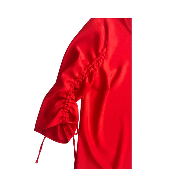 Coast Ruched Tie Sleeve Top Red SIZE 8 - Preloved