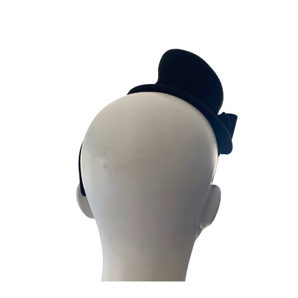 Top Hat Veil Fascinator Headband Black