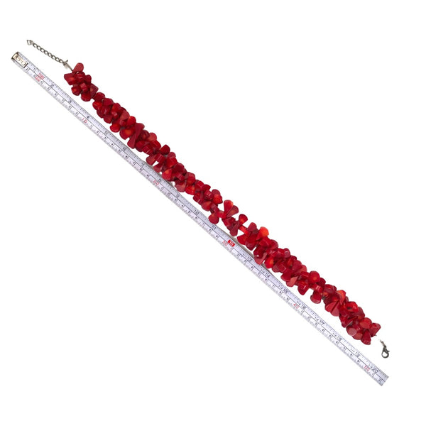 Chunky Coral Beaded Necklace Red - New