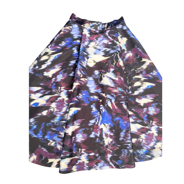 LK Bennett Leona Circle Midi Skirt Black Multicolour SIZE  12 - Preloved