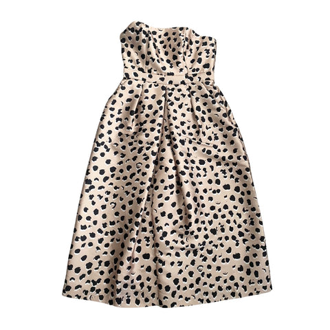 C/MEO COLLECTIVE Leopard Print Strapless Wide Leg Jumpsuit Gold SIZE L - New