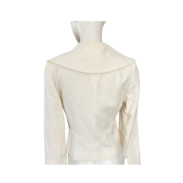 Coast Short Tailored Wool Jacket Cream SIZE 10 - Preloved