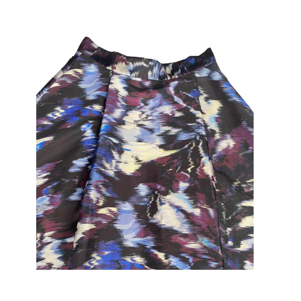 LK Bennett Leona Circle Midi Skirt Black Multicolour SIZE  12 - Preloved