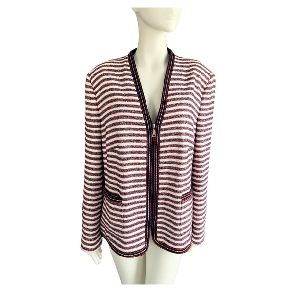 Basler Stripe Blazer Navy Red SIZE 20 - Preloved