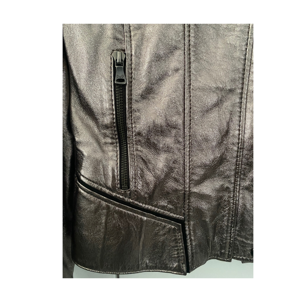 D&G Leather Jacket Metallic SIZE 8
