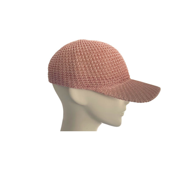 Knitted Mesh Baseball Cap Pink - New