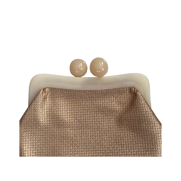 Metallic Coin Purse Clutch Bag Gold - New