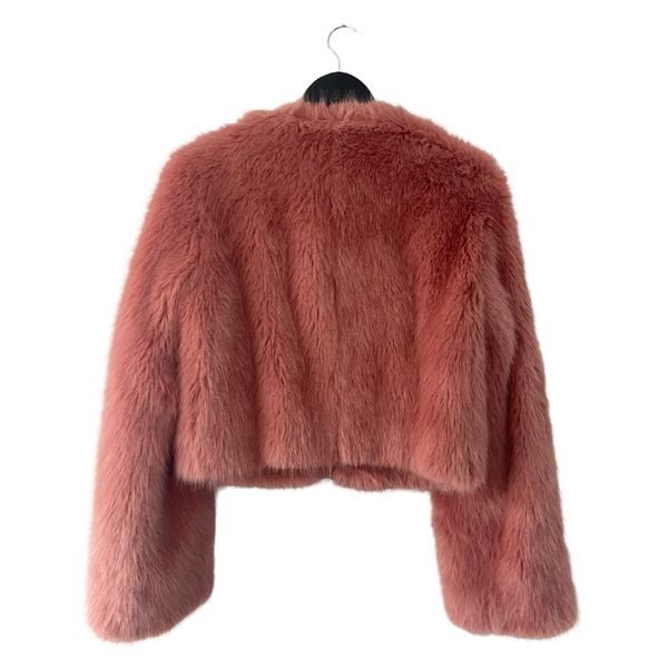 MICHAEL KORS Faux Fur Short Jacket Pink SIZE M