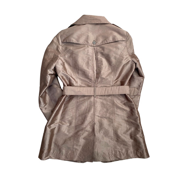 Metallic Lightweight Trench Coat Taupe SIZE 14 - Preloved