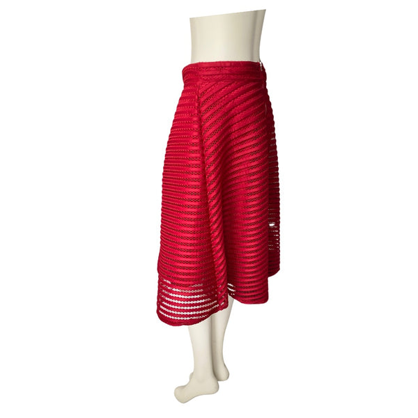 Mesh Midi Skirt Red SIZE 10 - Preloved
