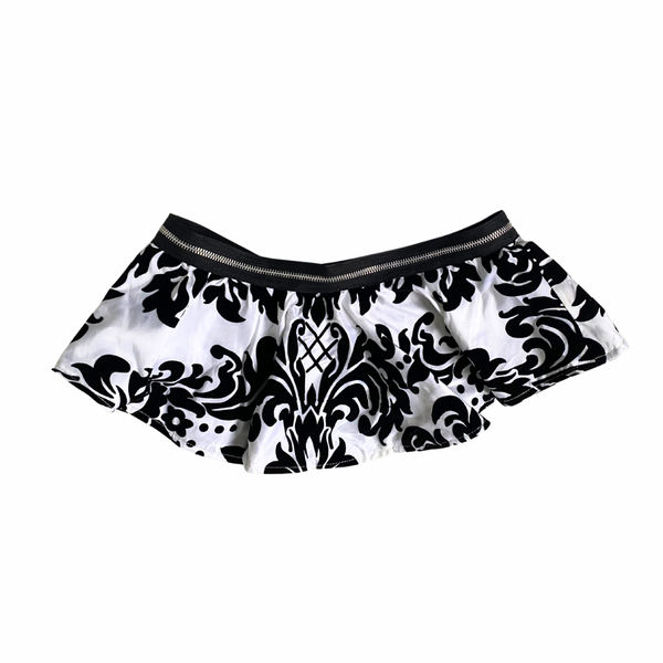 Baroque  Zip Waist Peplum Belt White Black ONE SIZE - New