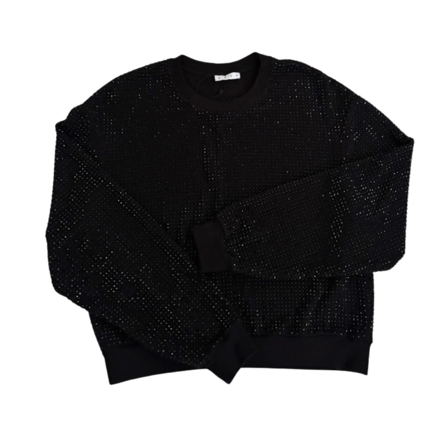 Black textured sweater on a white background