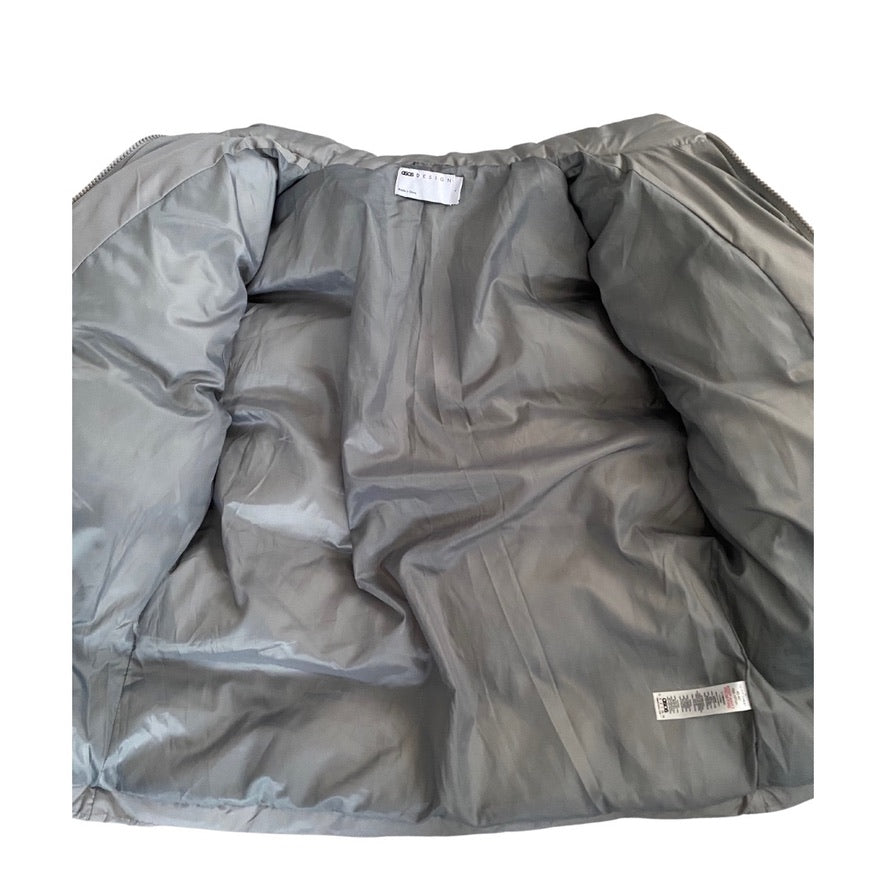 Grey jacket lining on a white background