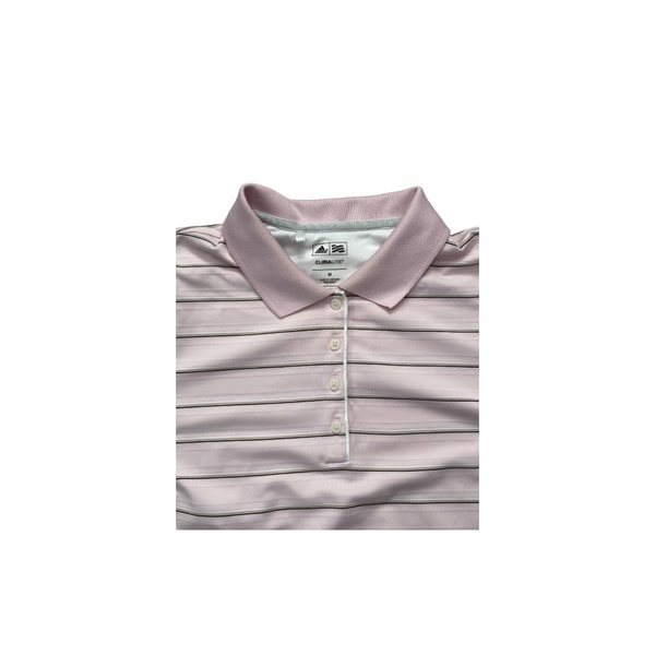 Light pink polo shirt with collar on a white background