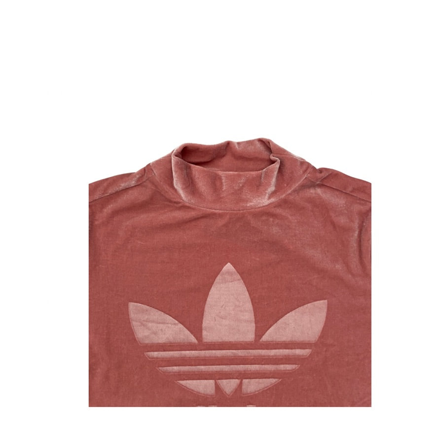 close-up adidas t-shirt with a white logo on a white background
