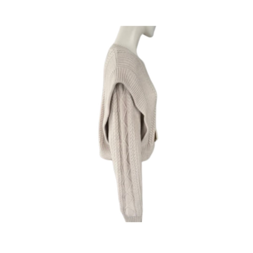 Beige sweater on a white background