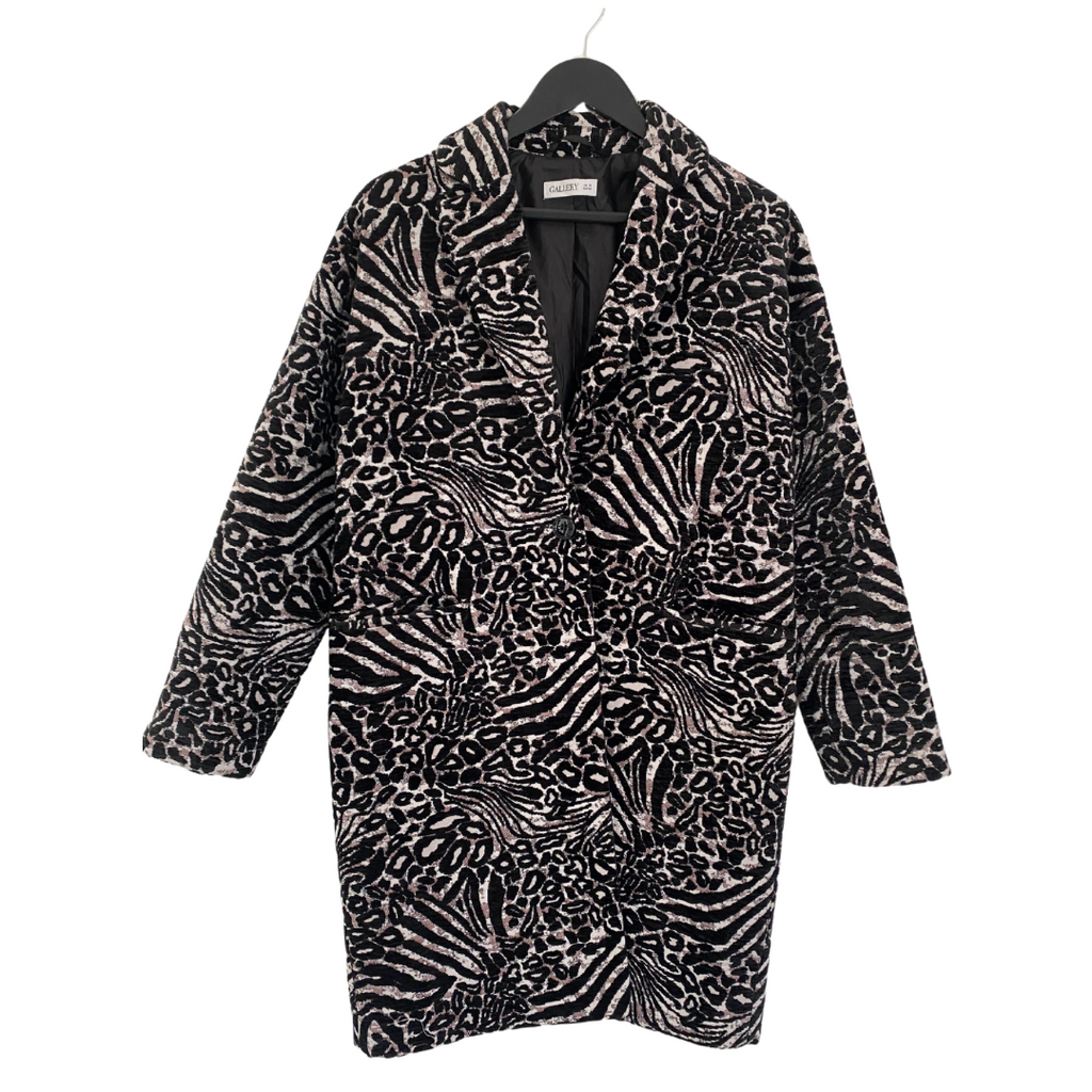 Gallery Zebra Print Midi Coat SIZE 12 - New