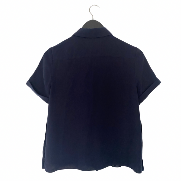 Pleated Front Shirt Navy SIZE  S