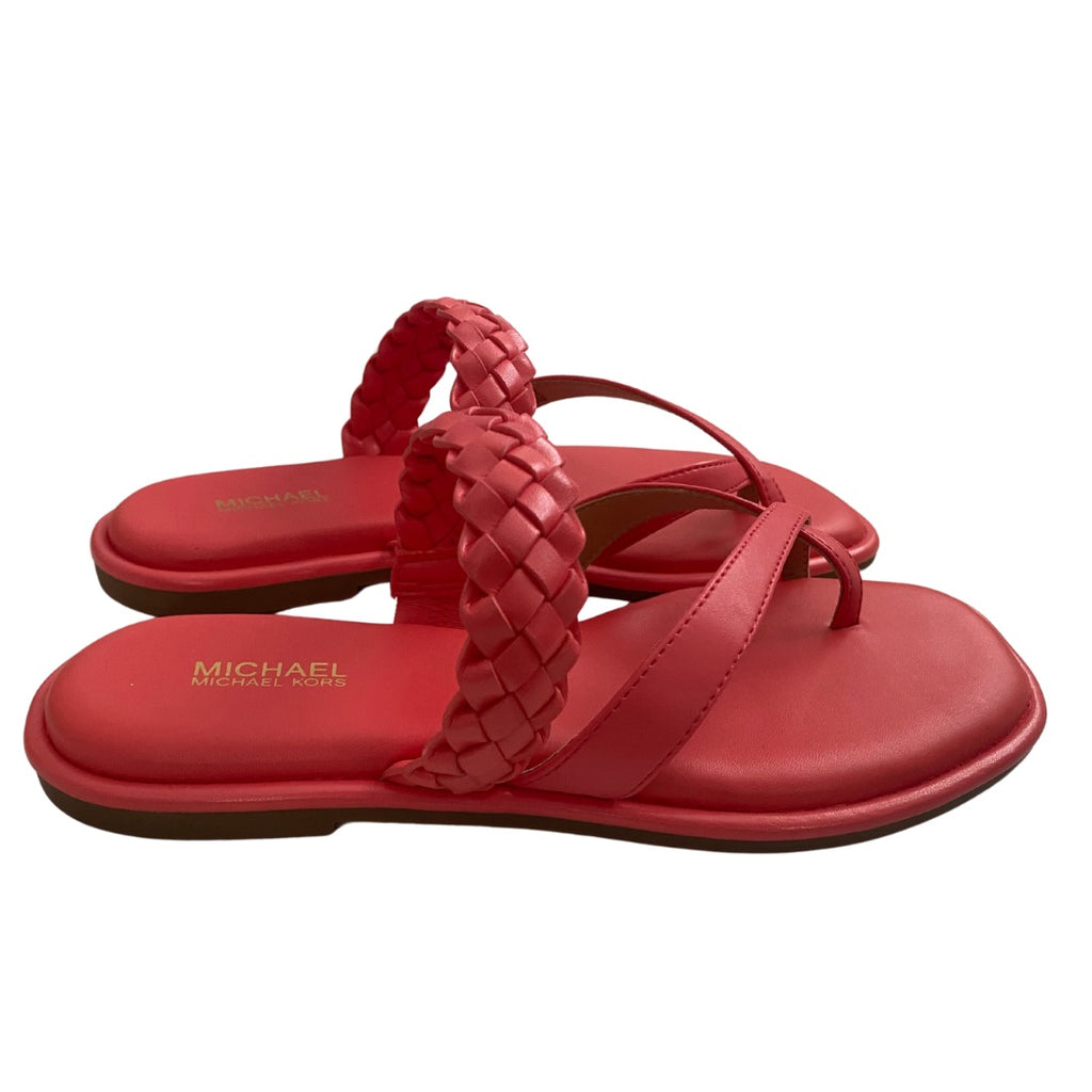 MICHAEL KORS Alba Flat Sandals Coral - New