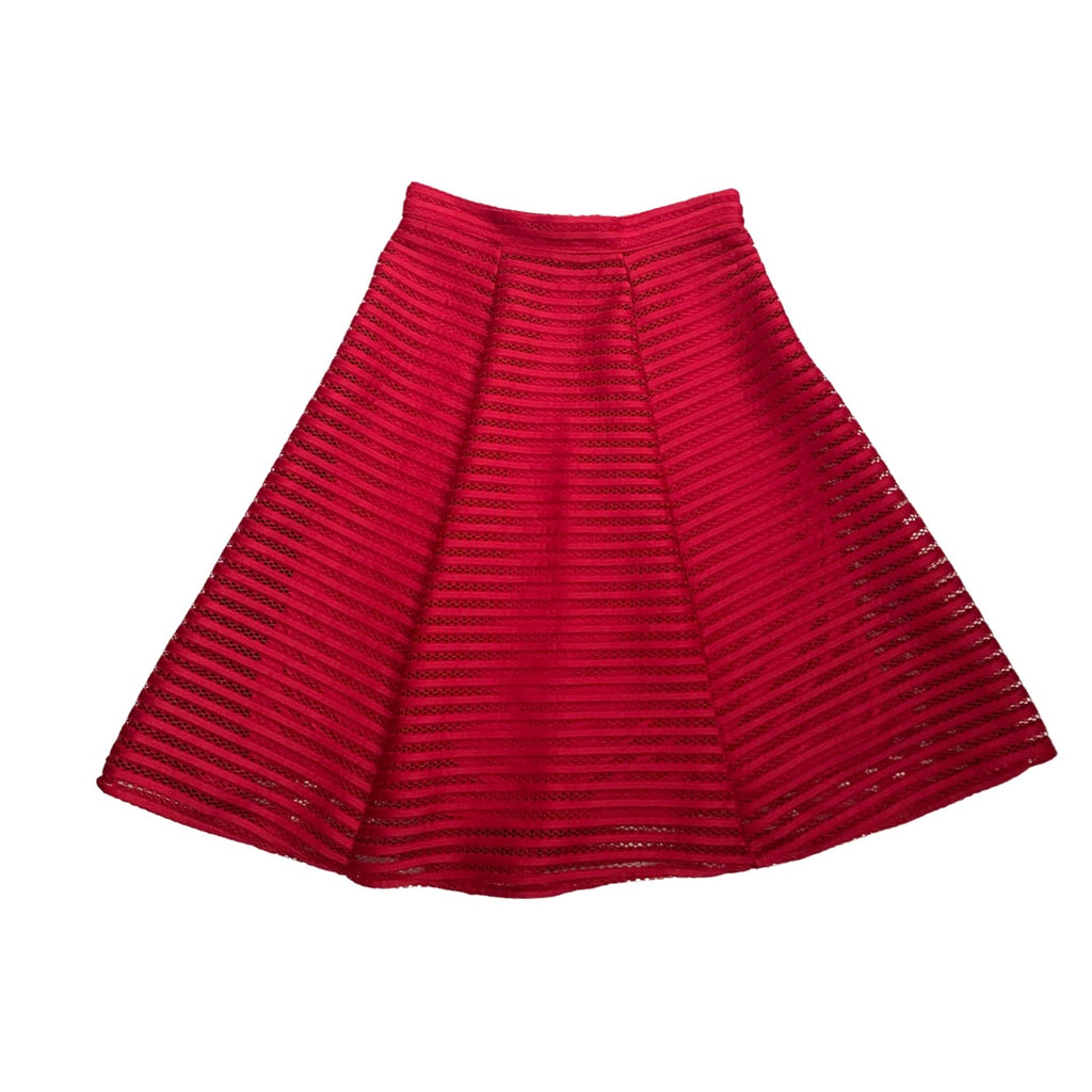 Mesh Midi Skirt Red SIZE 10 - Preloved
