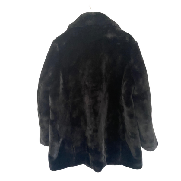 DKNY Faux Fur MIDI Coat Black