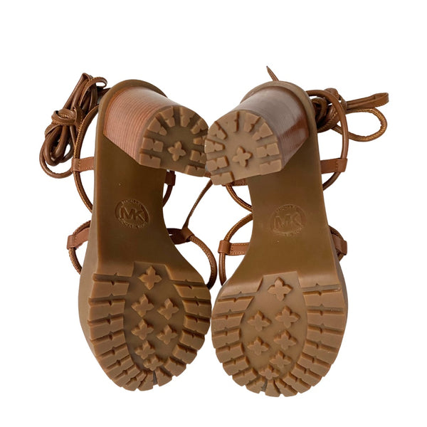 MICHAEL KORS Vero Lug Platform Sandals Tan - New