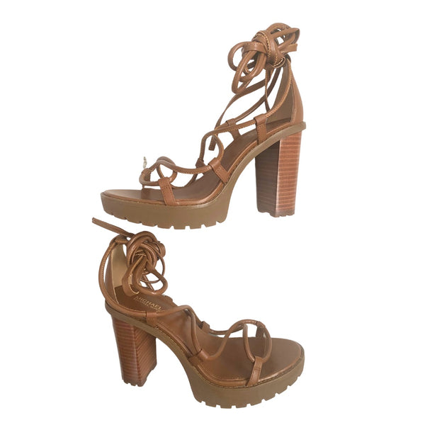 MICHAEL KORS Vero Lug Platform Sandals Tan - New