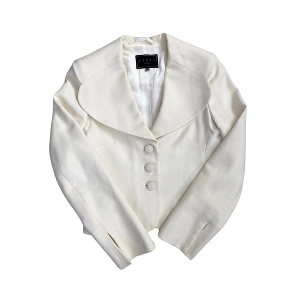 Coast Short Tailored Wool Jacket Cream SIZE 10 - Preloved