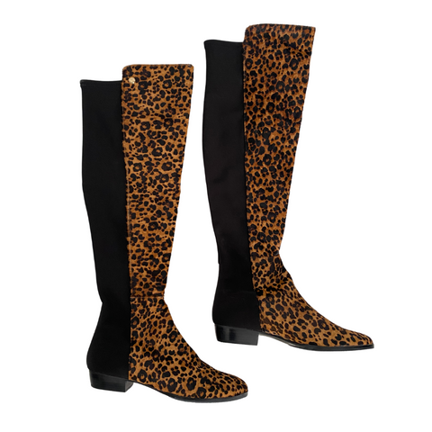 VINCE CAMUTO Leopard Print Overknee Boots SIZE 40