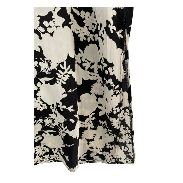 Nasty Gal Floral Satin Maxi Dress Cream Size 14 - Preloved