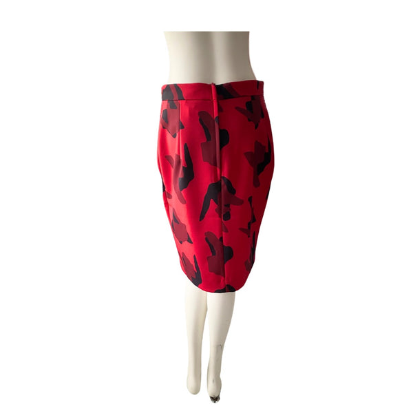 H&M Camouflage Pencil Skirt Red SIZE 14 - New
