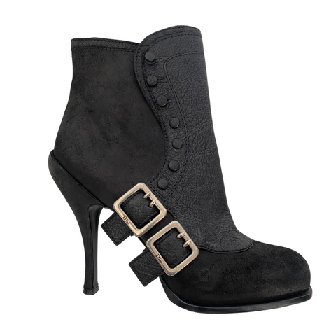 DIOR Heeled Ankle Boots Black SIZE 41 - Preloved