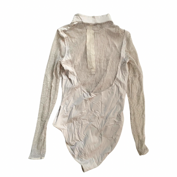 Wolford Contrast Mesh Bodysuit Cream SIZE XS - New
