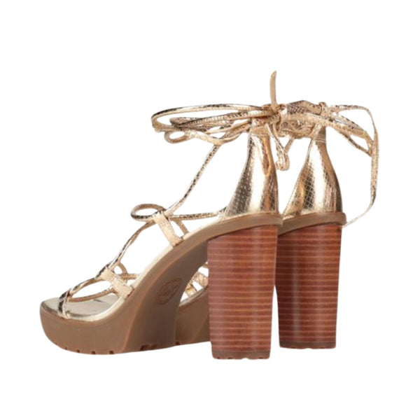 MICHAEL KORS Vero Lug Platform Sandals Gold - New