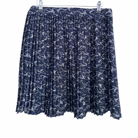 Pleated Pattern Mini Skirt Navy SIZE 10