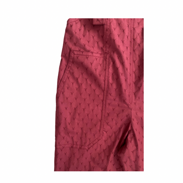 Red pocket with a subtle pattern on a white background