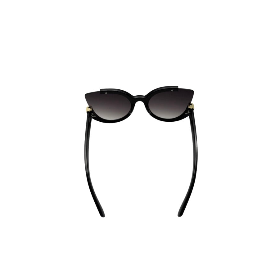 Black cat-eye sunglasses on a white background