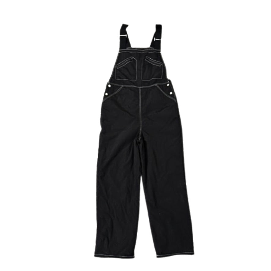 Black overalls on a white background