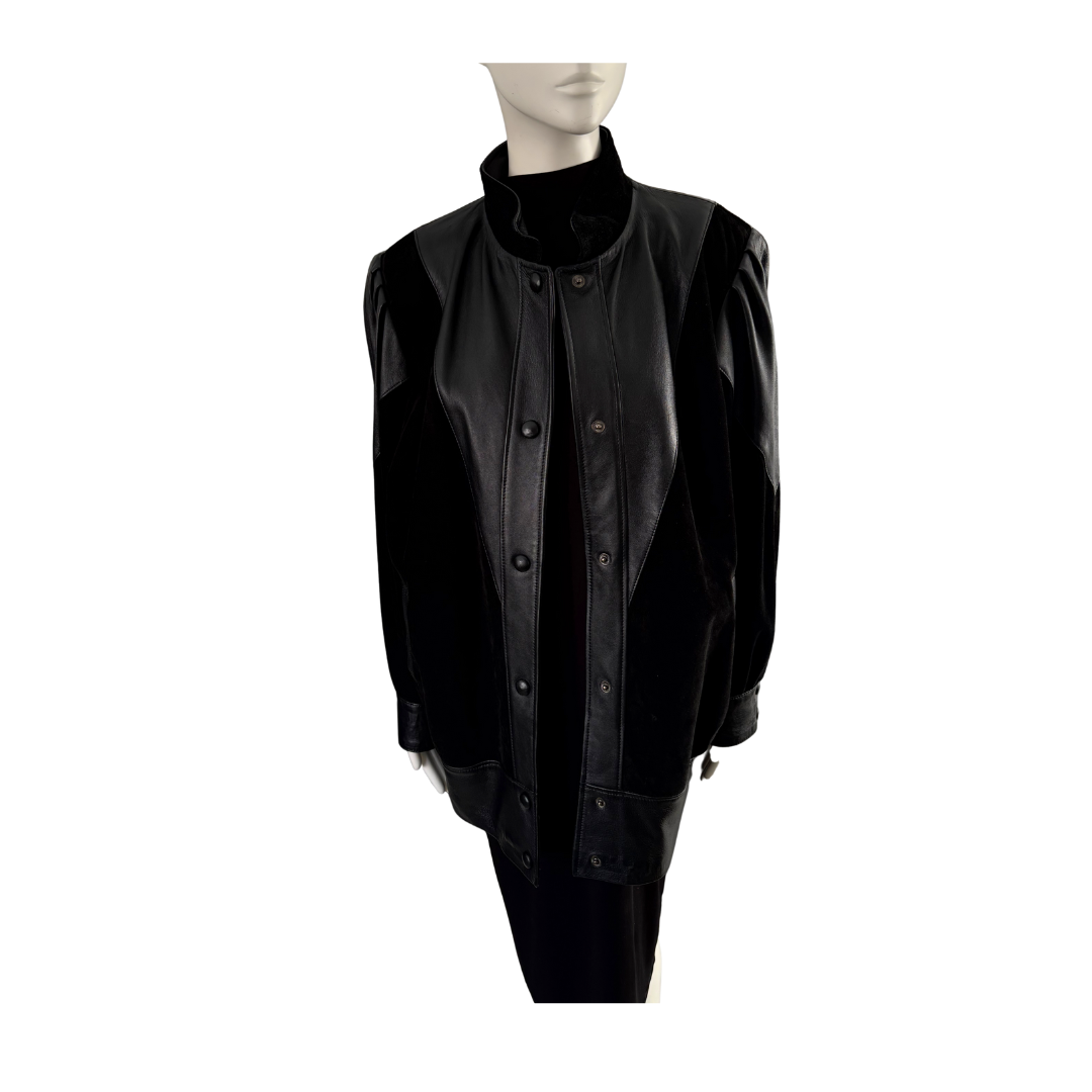 Black outfit on a mannequin against a white background