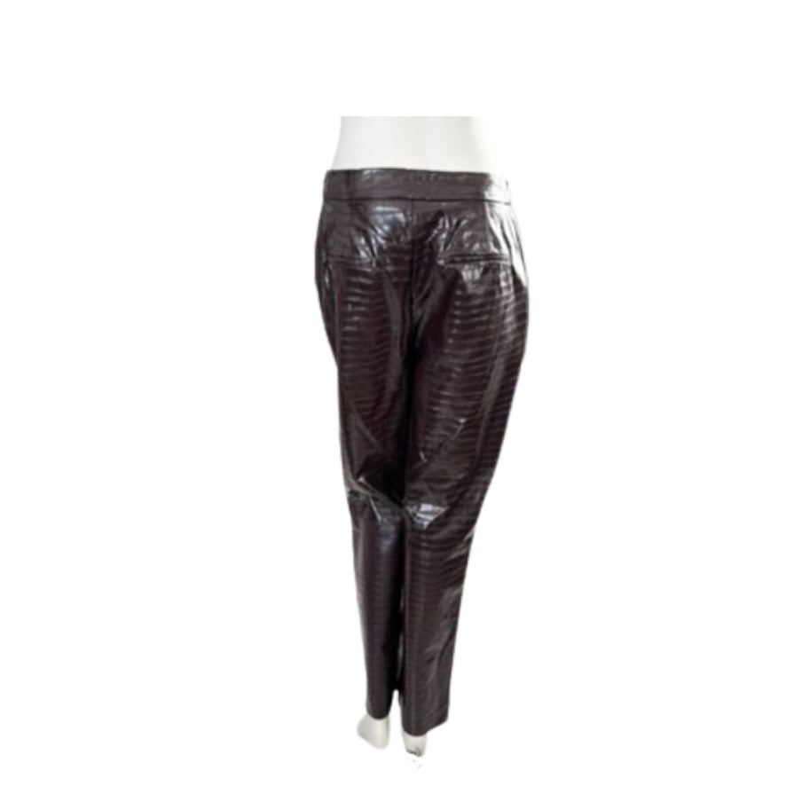 Brown leather pants on a white background