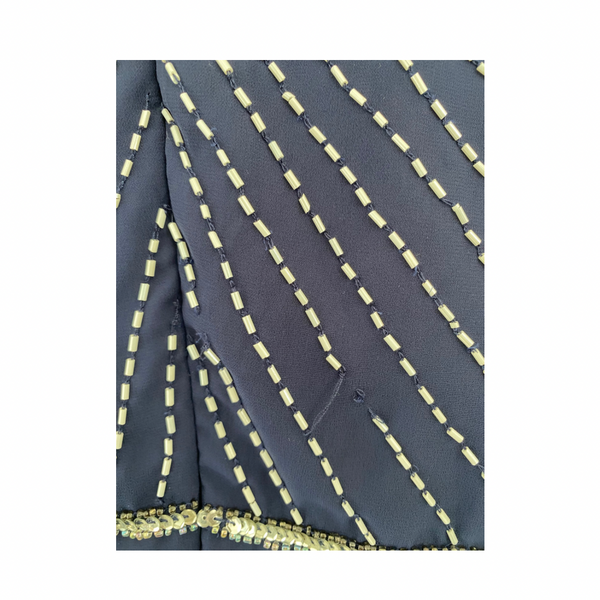 Virgo Lounge Sequins Midi Dress Navy SIZE 8