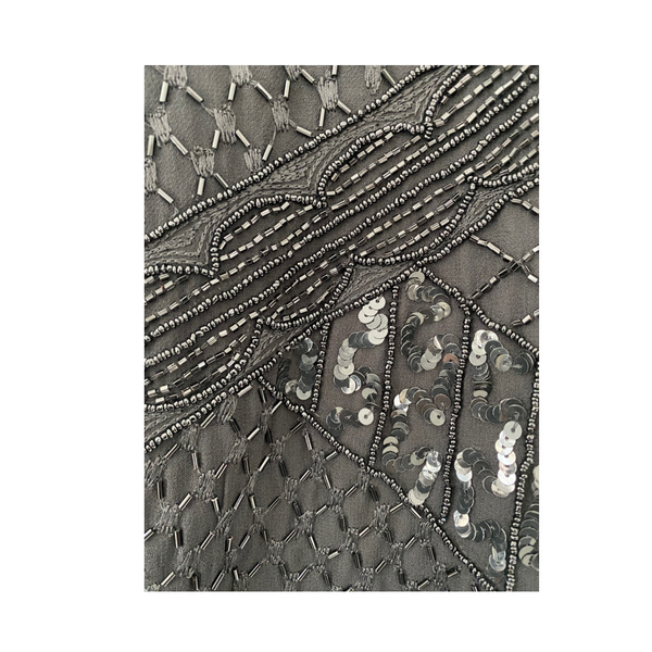 High Neck Top Sequins Vintage Black SIZE 16 - Vintage